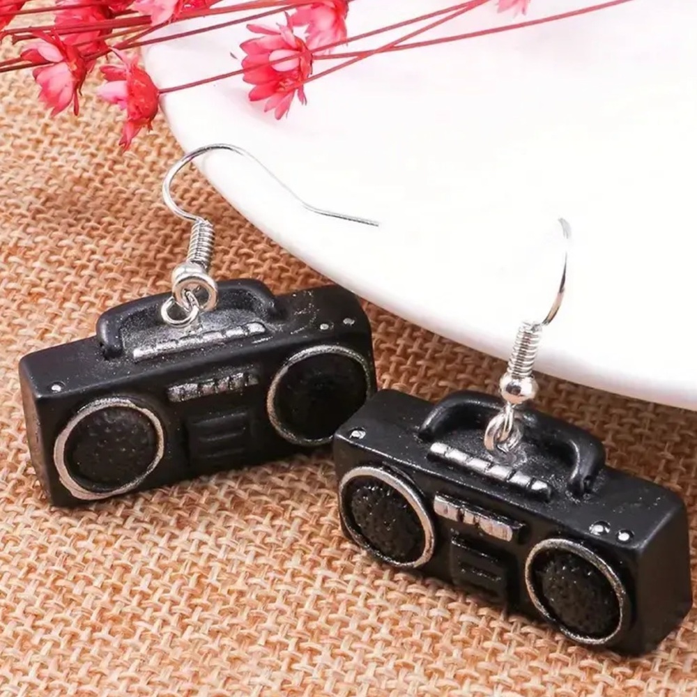Boom Box Radio Dangle Earrings
